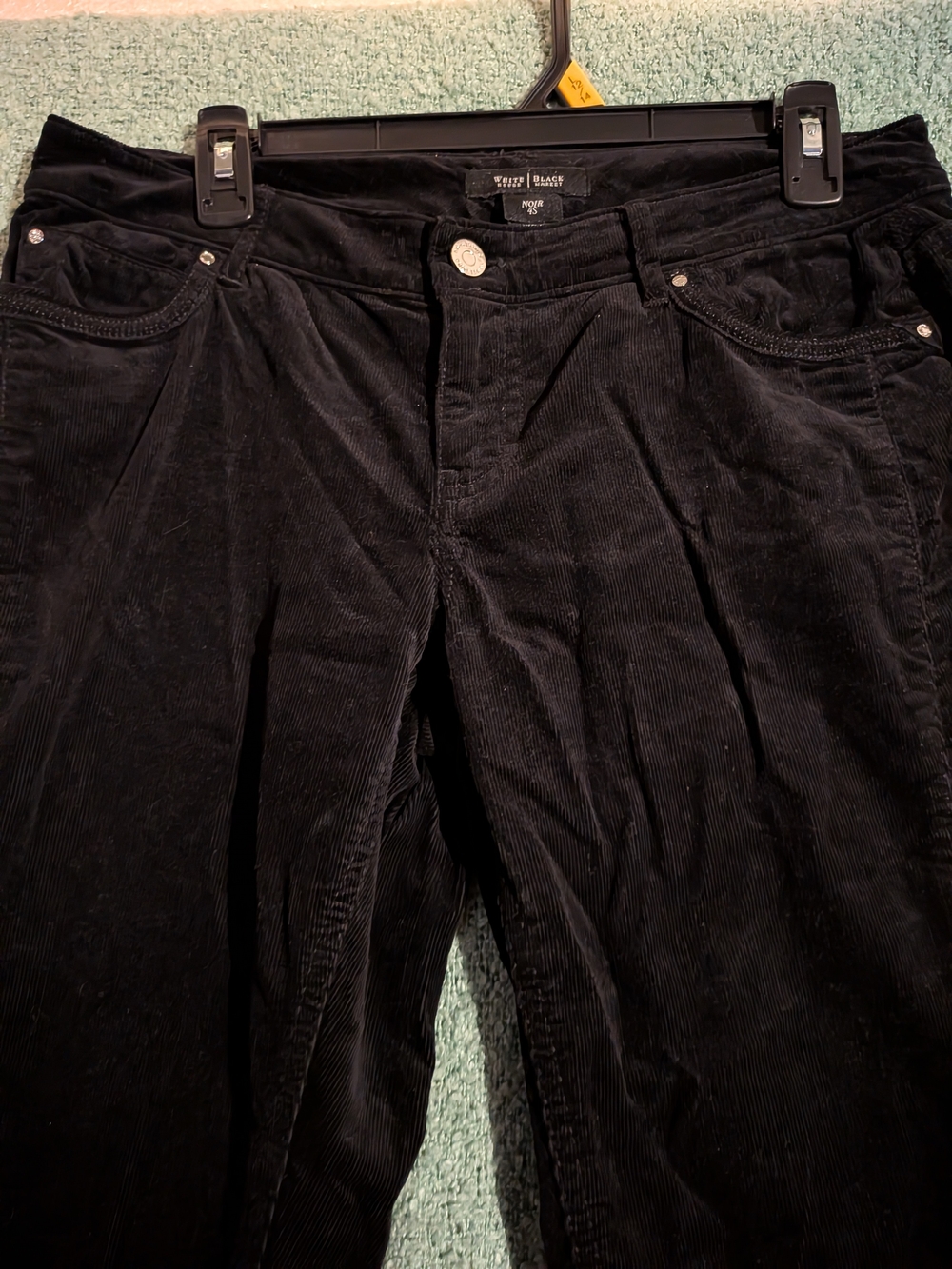 White House Black Market Black Corduroy Straight-Leg Jeans